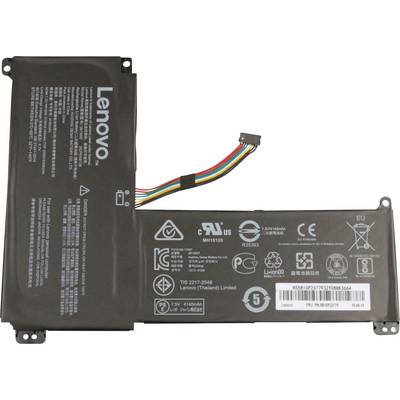 'Lenovo Laptopbatterij, modelnummer L15L2PB4, met meerdere certificeringen en informatie over een spanning van 7,5 V en 30 Wh.'