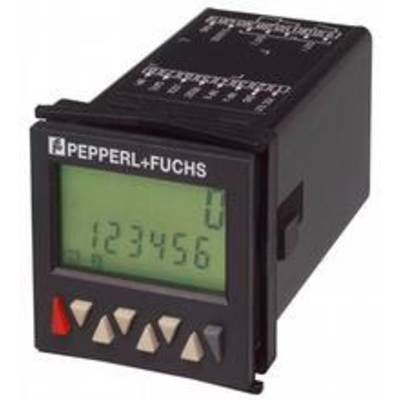 Een digitale teller van Pepperl+Fuchs met een groene display die het getal '123456' toont. Het apparaat beschikt over meerdere bedieningstoetsen.