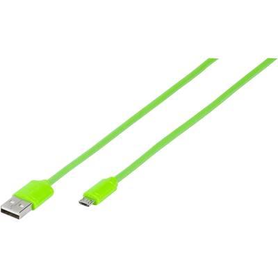 Vivanco USB-kabel USB 2.0 USB-A stekker, USB-micro-B stekker 1.00 m Groen Rond 35818