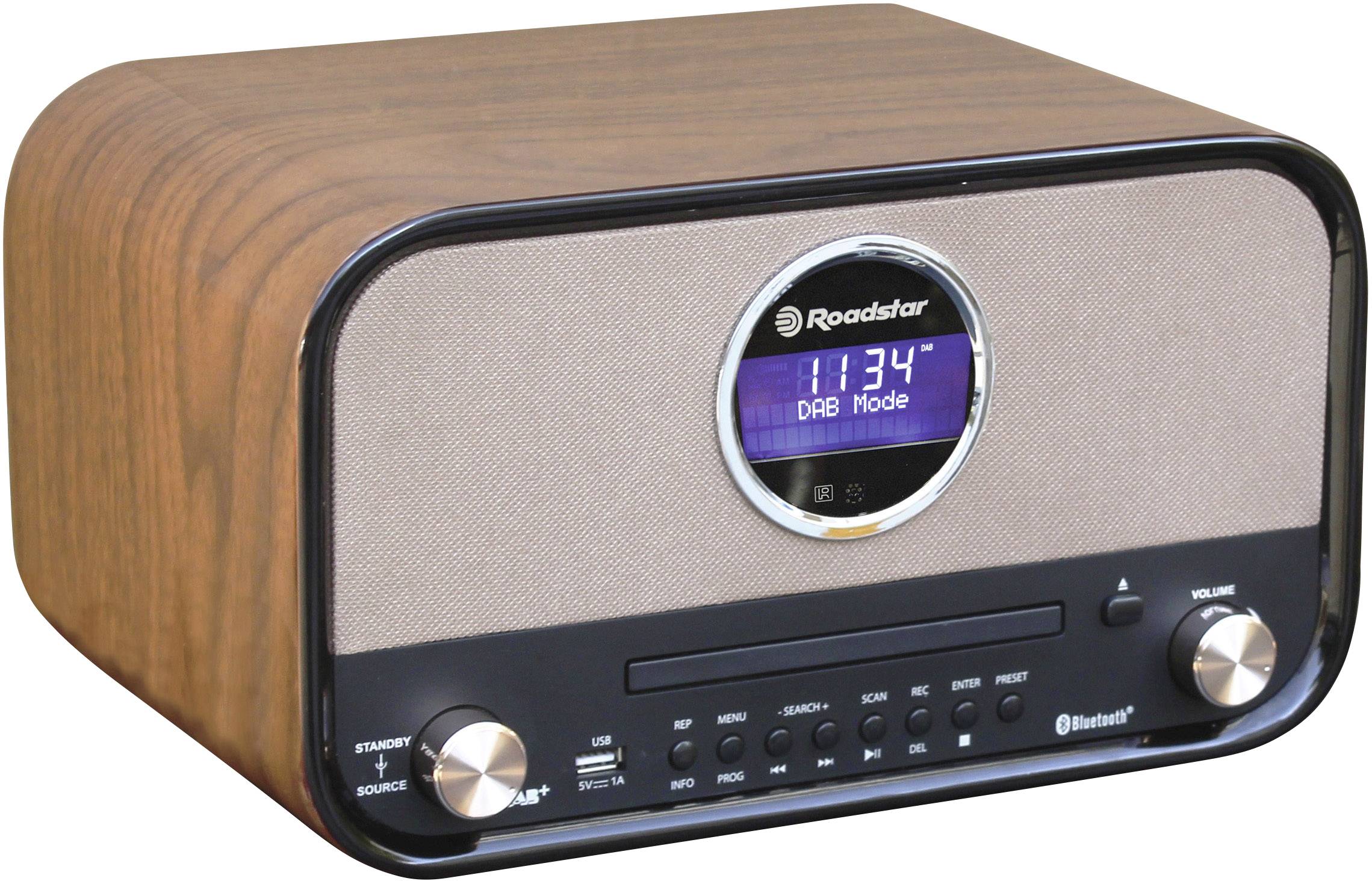 Roadstar Tafelradio DAB+, DAB, FM AUX, Bluetooth, CD, DAB+, FM, USB