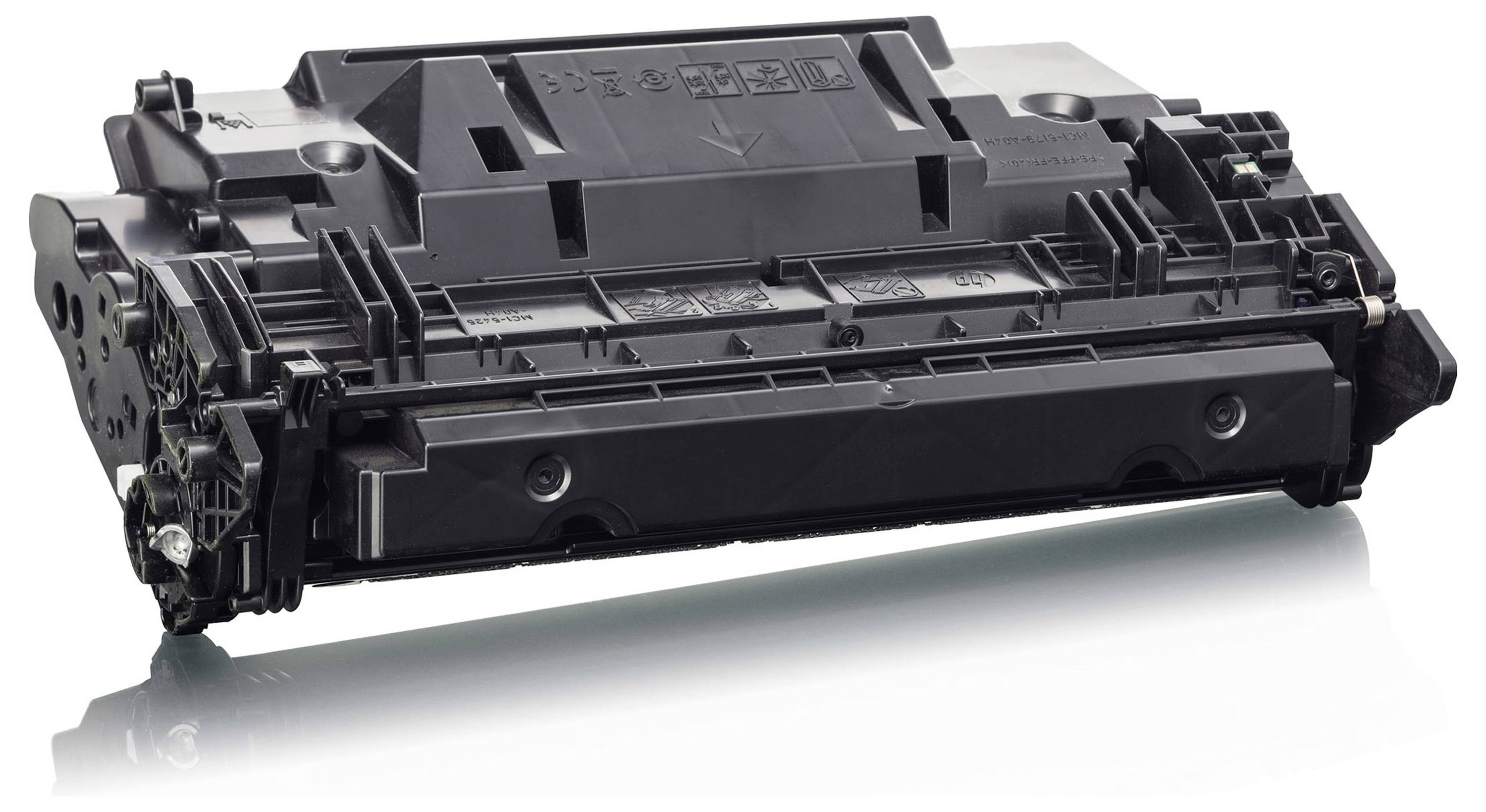 Zwarte laserprintertoner cartridge geïsoleerd op een witte achtergrond