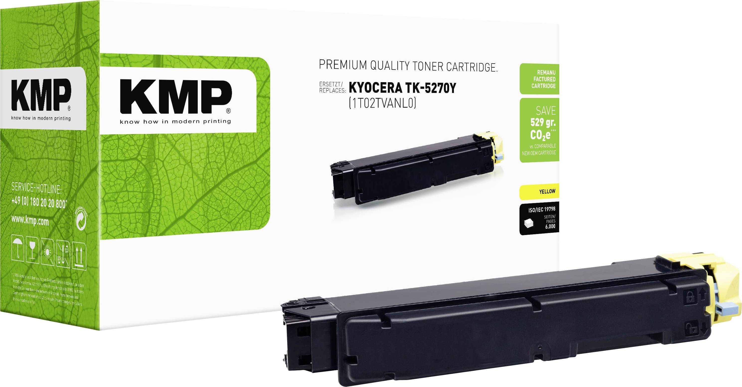 KMP Toner vervangt Kyocera 1T02TVANL0, TK-5270Y Compatibel Geel 6000 bladzijden K-T88 2923,0009