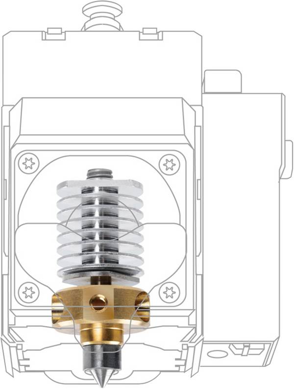 XYZprinting XYZprinting Quick Release HSS RVS extruder 0,4 mm Geschikt voor: XYZprinting da Vinci Mini Serie Mini W+ Quick Release HSS 0.4 RSM3WXY100B
