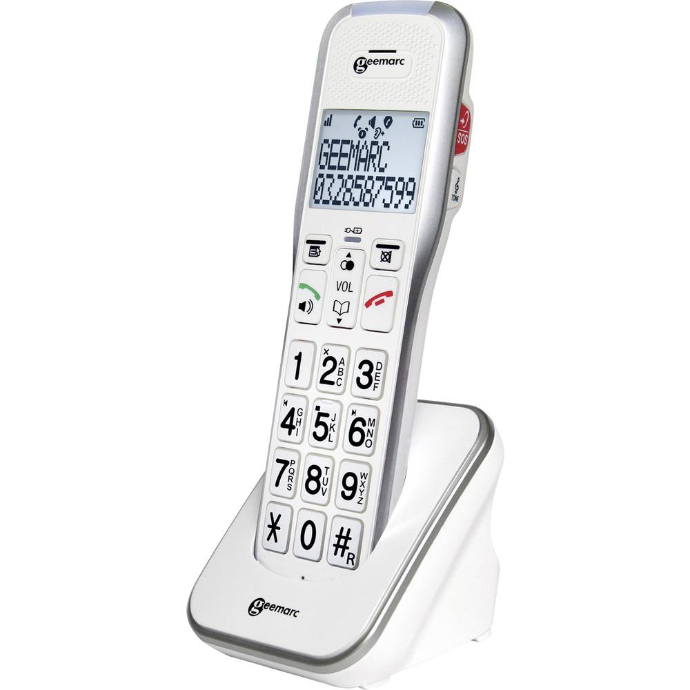 GEEMARC AmpliDECT COMBI595 Combinatie van VASTE TELEFOON met ANTWOORDAPPARAAT en DRAADLOZE TELEFOON. Met 50 dB GELUIDSVERSTERKING; zeer geschikt voor SLECHTHORENDEN en SLECHTZIENDE