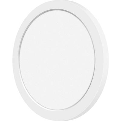 Een witte, ronde LED-plafondlamp met een plat profiel en een strak design.