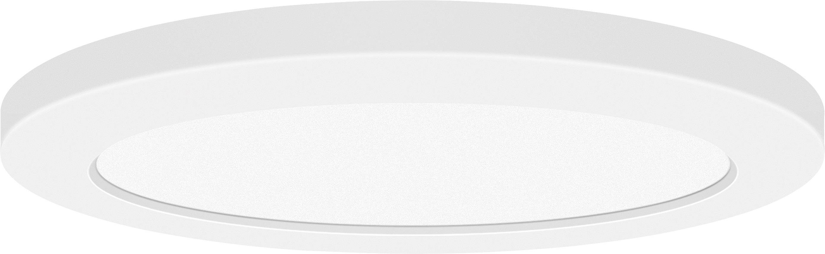 Rond, plat gemonteerd LED-plafondlicht in het wit. Geschikt voor moderne interieurs met een minimalistisch design.
