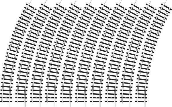 N Minitrix rails 14910 Gebogen rails  30 ° 261.8 mm 10 stuk(s)