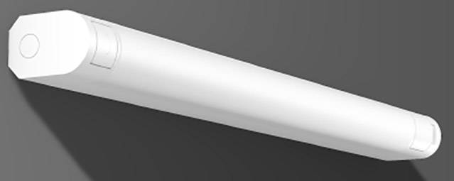 Witte LED-plafondlamp in cilindrische vorm gemonteerd aan een grijze muur. Geschikt voor moderne binnenverlichting.