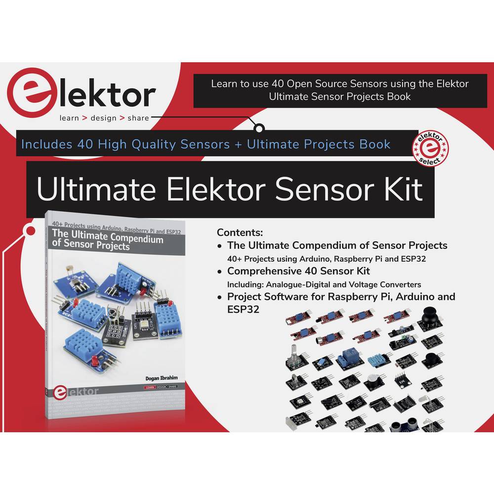 Elektor SEN-Elektorkit Sensorkit Geschikt voor serie: Raspberry Pi, Arduino 1 stuk(s)