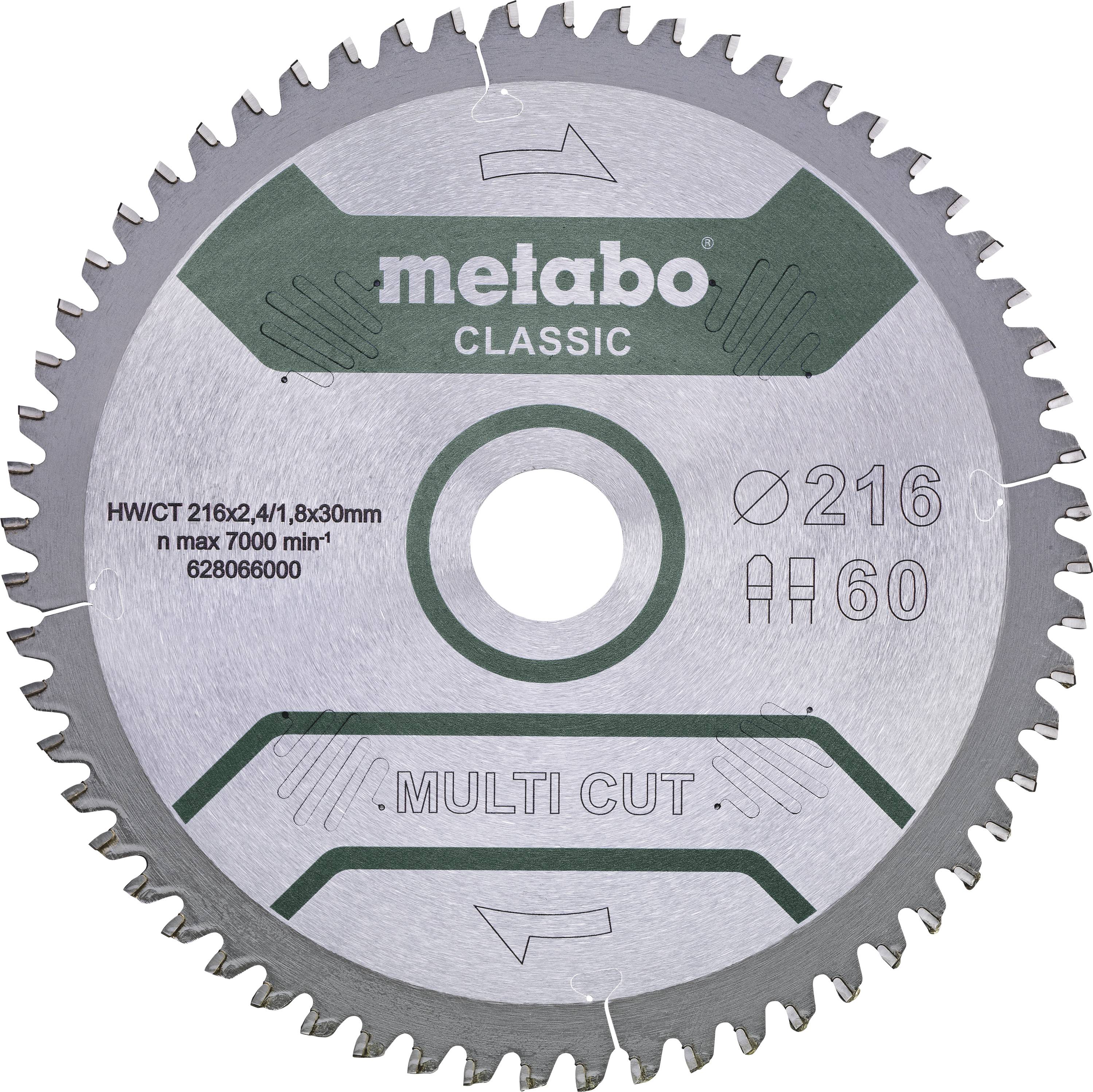 Metabo MULTI CUT CLASSIC 628666000 Cirkelzaagblad 254 x 30 x 1.8 mm Aantal tanden: 60 stuk(s) kopen ? Conrad Electronic