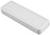 Een rechthoekig, wit kunststof behuizing met afgeronde hoeken, waarschijnlijk geschikt voor elektronische apparaten of batterijen.