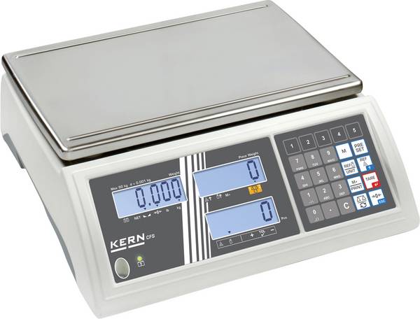 Kern CFS 50K-3+C CFS 50K-3+C Telweegschaal Kalibratie (DAkkS) Weegbereik (max.) 50 kg Resolutie 1 g werkt op stekkernetvoeding Zilver