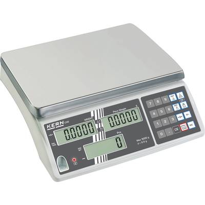 Elektronische weegschaal met digitaal display toont '0,000 g'. Numeriek toetsenbord rechts, geschikt voor nauwkeurig wegen in laboratoria of keukens.