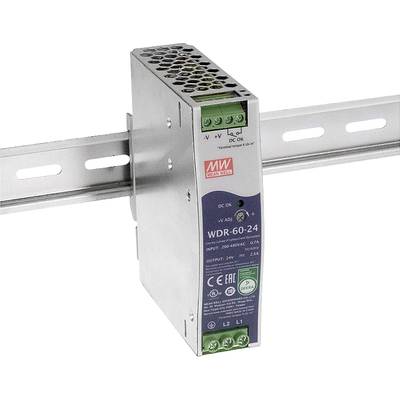 MW Mean Well WDR-60-5 DIN-rail netvoeding 5 V/DC 10 A 50 W Aantal uitgangen: 1 x Inhoud: 1 stuk(s)