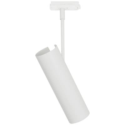 Witte cilindervormigeā plafondlamp met draaibare kop, geschikt voor gerichte verlichting in binnenruimtes.