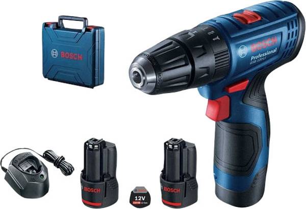Bosch Professional GSR 120-LI GSR 120-LI Accu-schroefboormachine  12 V 2.0 Ah Li-ion Incl. 2 accu's, Incl. lader, Incl. koffer