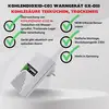 'Kooldioxide-CO2 Waarschuwingsapparaat GX-D33' met functies: CO2-bewaking, akoestische/optische waarschuwing, eenvoudige montage, geproduceerd in Duitsland.