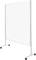 'Verplaatsbare ruimteverdeler met witte panelen op wielen, geschikt voor het scheiden van ruimtes of als presentatieoppervlak.'