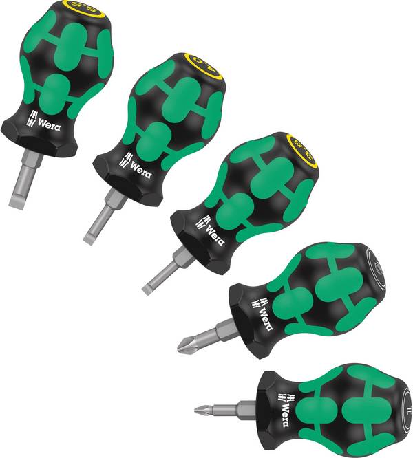 Wera Stubby Set 2 Schroevendraaierset  5-delig Pozidriv