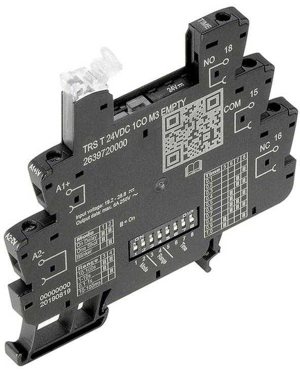 Weidmüller TRS T 24VDC 1CO M3 EMPTY Relaissocket Met display, LED, Met vrijloopdiode, Zonder testknop Geschikt voor serie: Weidmüller serie Termseries (l x b x h) 88 x 6.4 x 90 mm 10 stuk(s)