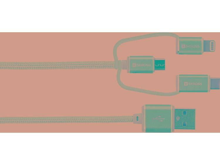 Skross iPod-iPhone-iPad USB-kabel [1x USB 1x USB-C stekker, Micro-USB-stekker, Apple dock-stekker Li