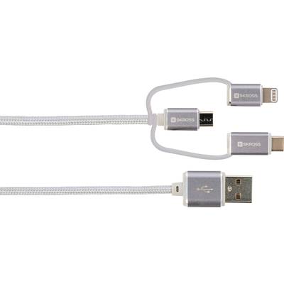 Skross Apple iPad/iPhone/iPod Aansluitkabel [1x USB - 1x USB-C stekker, Micro-USB-stekker, Apple dock-stekker Lightning]