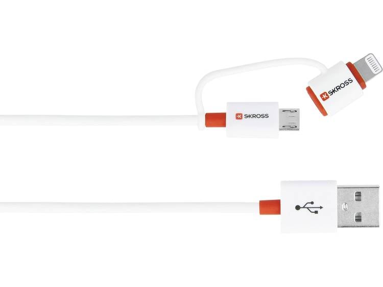 Skross iPod-iPhone-iPad Pro-iPad USB-kabel [1x USB 1x Micro-USB-stekker, Apple dock-stekker Lightnin