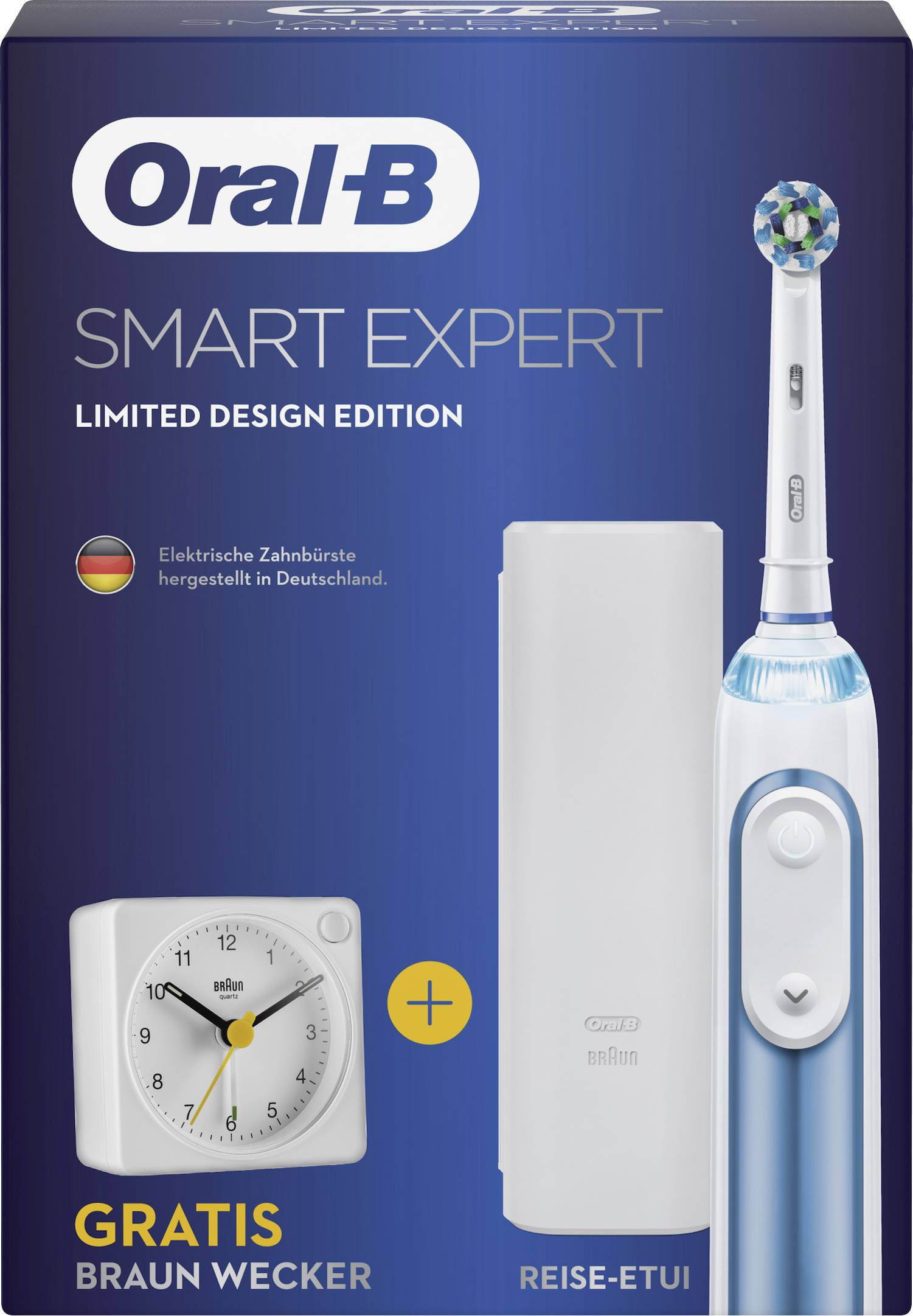 kwartaal Dom Zijn bekend Oral-B SMART Expert Limited Design Edition incl. Braun Wecker 31996 Elektrische  tandenborstel Wit, Blauw (metallic) | Conrad.be