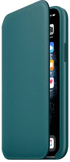 Leather Folio Bookcase Apple iPhone 11 Pro - Peacock-0