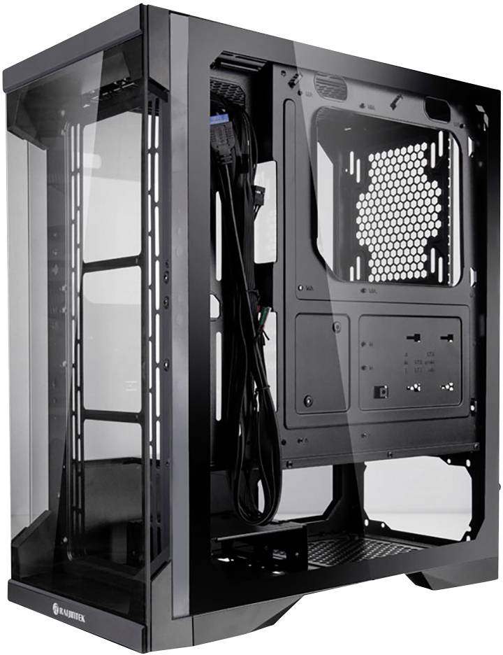 Raijintek Silenos Pro A-RGB Midi-tower Gaming-behuizing Zwart 3 voorgeïnstalleerde LED-ventilators, Zijvenster, Stoffilt-1