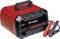 Rood laadapparaat met digitale weergave en klemmen, merk Einhell. Toont 13,4 volt. Geschikt voor 12V-batterijen tot 30 ampère.