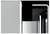 Abstract schilderij met geometrische vormen in zilver en zwart. Rechthoeken en een gebogen oppervlak creëren een moderne, minimalistische uitstraling.