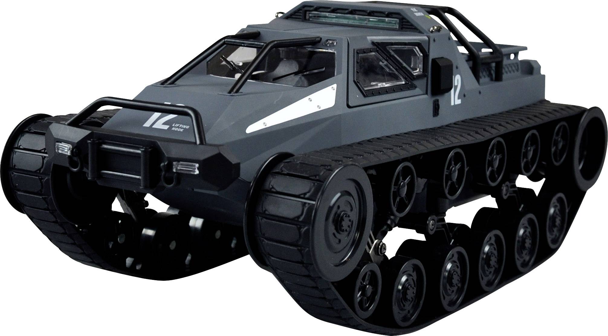Amewi Grijs, Blauw 1:12 RC auto Elektro Rups-driftwagen RTR 2,4 GHz Incl. accu en lader
