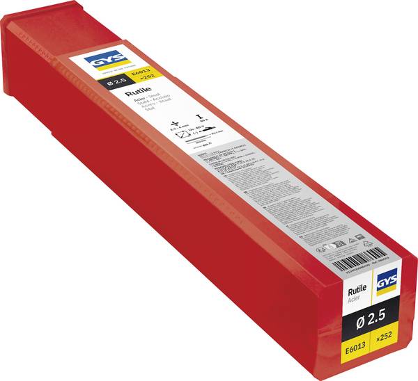 GYS Rutil E6013 - Ø 2,5 mm Laselektrode 252 stuk(s) (Ø x l) 2.5 mm x 350 mm 60 - 100 A