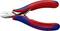 Rode en blauwe zijkniptang van het merk Knipex, geschikt voor koperen draden tot Ø 1,3 mm. Ergonomische handgrepen voor comfortabel gebruik.