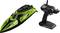 Groen afstandsbediend speedboot met bijbehorende besturingseenheid, model 'Xtreme' met sportief design en nummer '23'.
