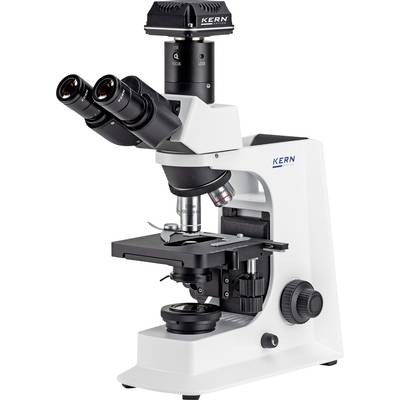Een wit, modern laboratoriumsmicroscoop met dubbele oculairs en meerdere instelknoppen, geschikt voor wetenschappelijk onderzoek.