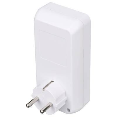 Witte elektrische stroadadapter met een Europese stekker met twee ronde pinnen.