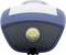 Een blauwe scanner met verlicht scangebied, ideaal voor het digitaliseren van documenten of afbeeldingen.
