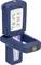 Draagbare LED-werklamp in donkerblauw met clip en UV-licht.