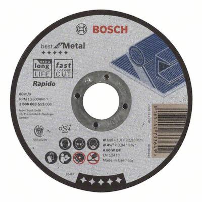 Bosch Accessories 2608603512 2608603512 Doorslijpschijf recht 115 mm 1 stuk(s) Staal