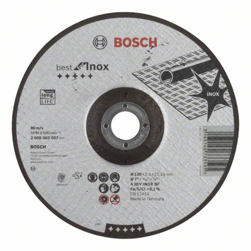 Bosch Accessories 2608603507 2608603507 Doorslijpschijf gebogen 180 mm 22.23 mm 1 stuk(s)