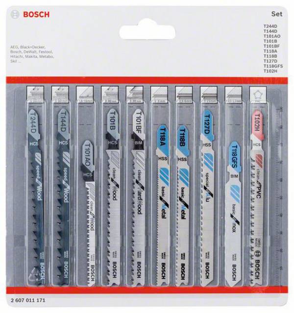 Bosch Accessories 2607011171 Decoupeerzaagbladenset All in One, 10-delig 10 stuk(s)