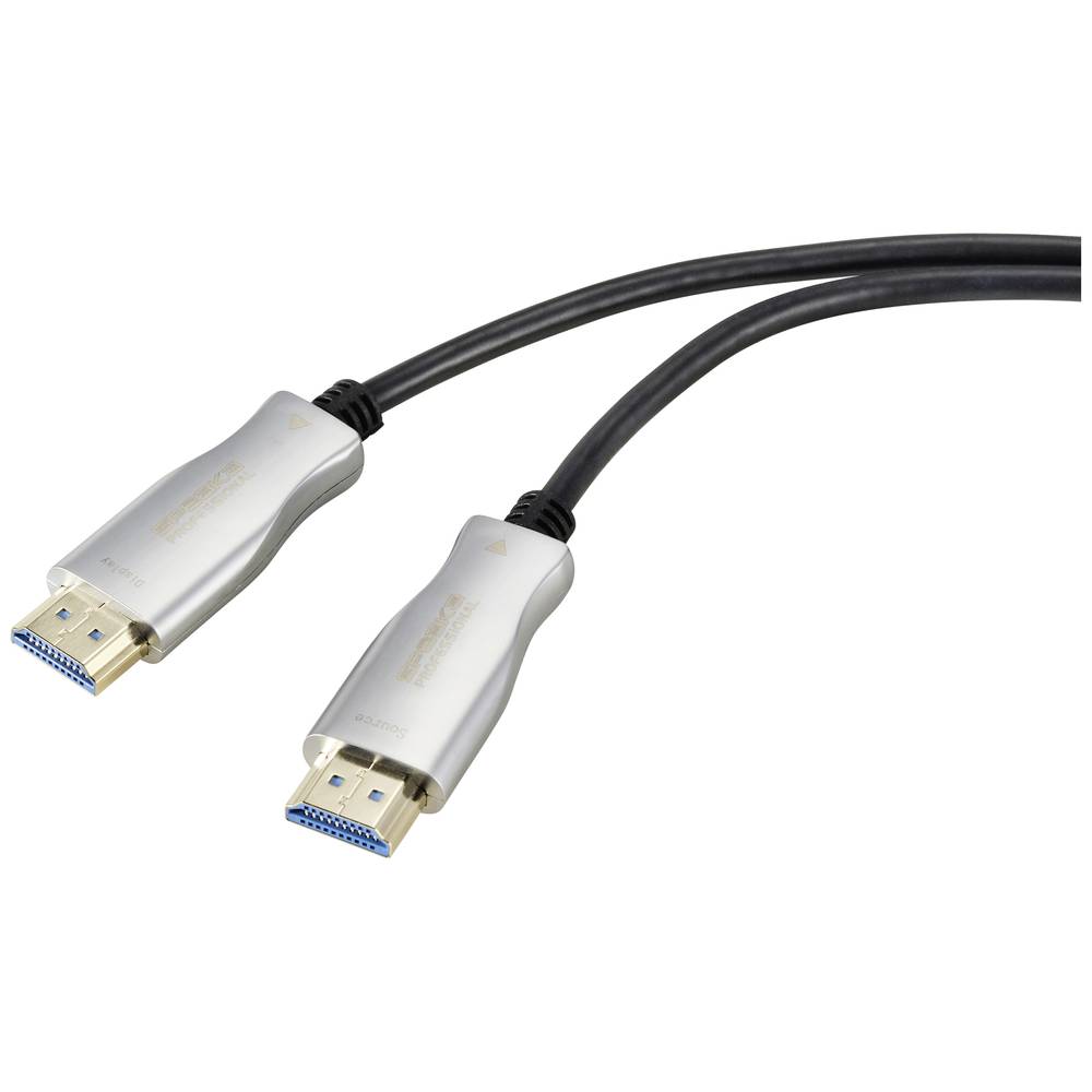SpeaKa Professional HDMI Aansluitkabel HDMI-A stekker, HDMI-A stekker 50.00 m Zwart SP-9019356 Afgeschermd HDMI-kabel