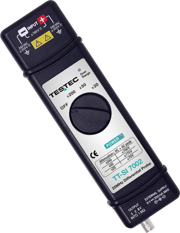 Testec TT-SI 7002 Differentieel sonde   25 MHz 20:1, 50:1, 200:1