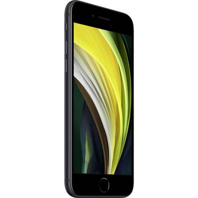 Een smartphone met een smal zwart frame en een display dat golvende patronen in geel-, groen- en bruinachtige tinten vertoont.