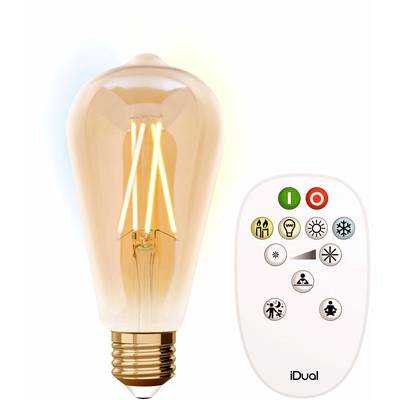 Lutec JE0186631 LED-lamp Energielabel E (A - G) E27 Staaf 9 W = 60 W Warmwit tot neutraalwit (Ø x l) 64 mm x 140 mm Dimb