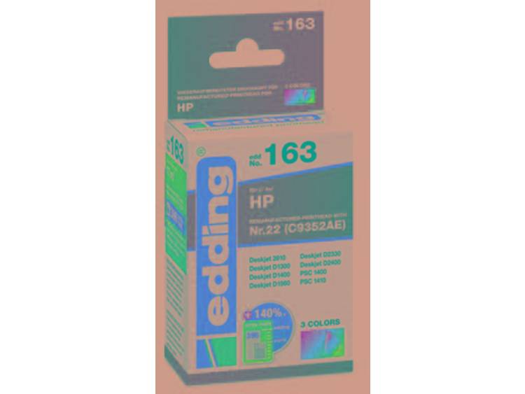 Edding Cartridge vervangt HP HP22 (C9352AE) Compatibel Single Cyaan, Magenta, Geel EDD-163 18-163