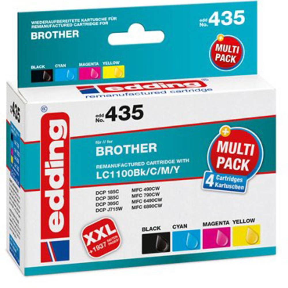 Edding Cartridge vervangt Brother Brother LC1100BK/C/M/Y Mul