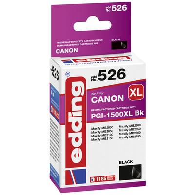 Edding Inktcartridge vervangt Canon PGI-1500BK XL Compatibel  Zwart EDD-526 18-526